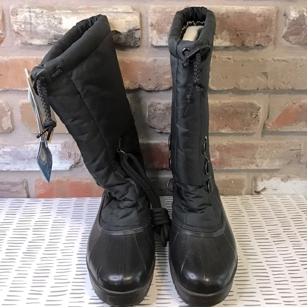 SOREL Women’s Black Winter Snow Duck Tall Boots 9 NEW